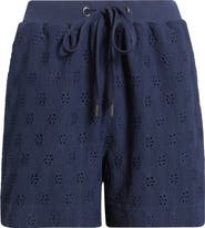 CITY BLUES Eyelet Drawstring Shorts