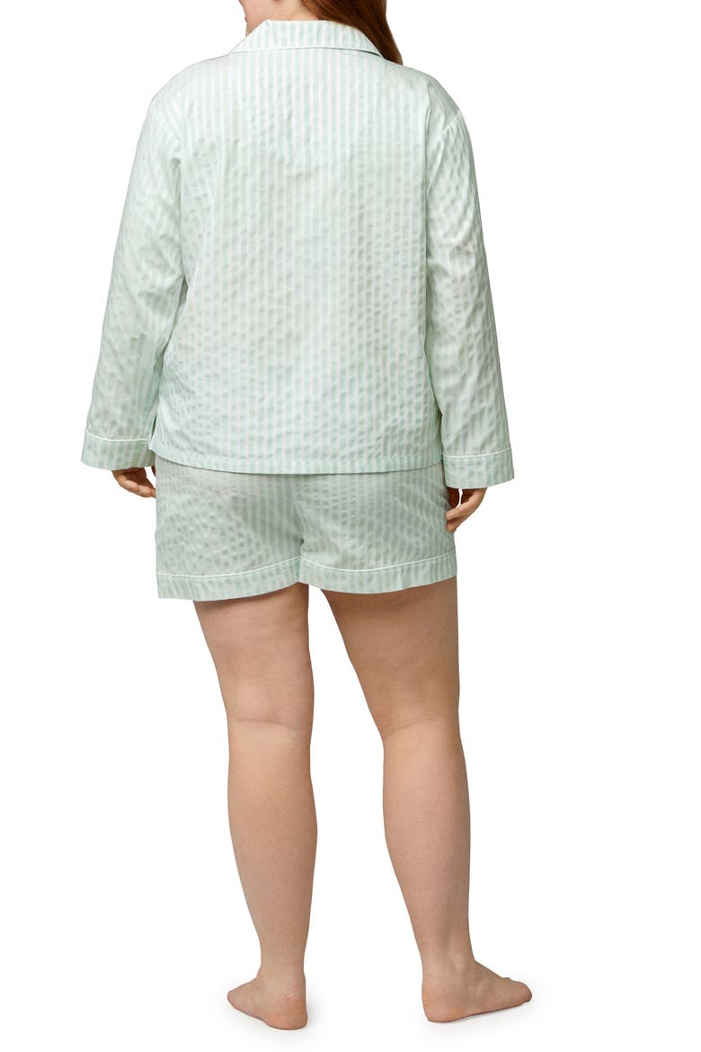 Stripe Organic Cotton Short Pajamas, Alternate, color, MINT 3D STRIPE