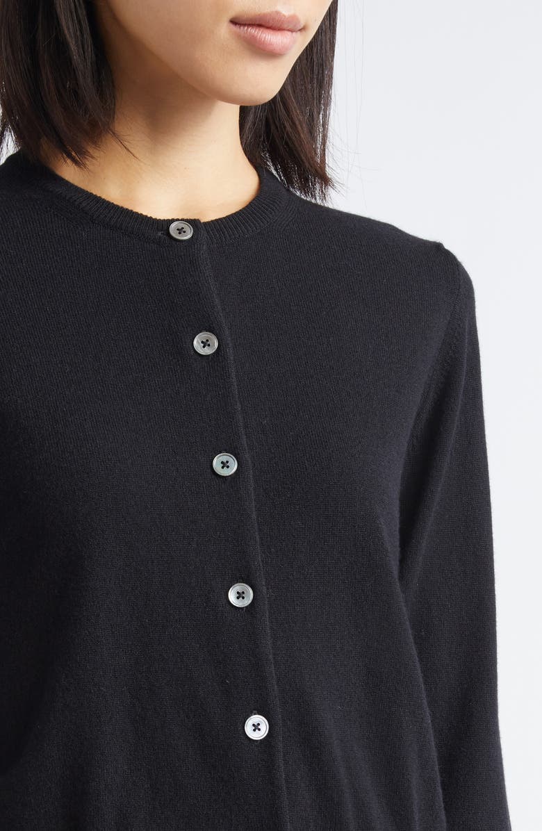 Johnstons of Elgin Iris Cashmere Crewneck Cardigan, Alternate, color, Black