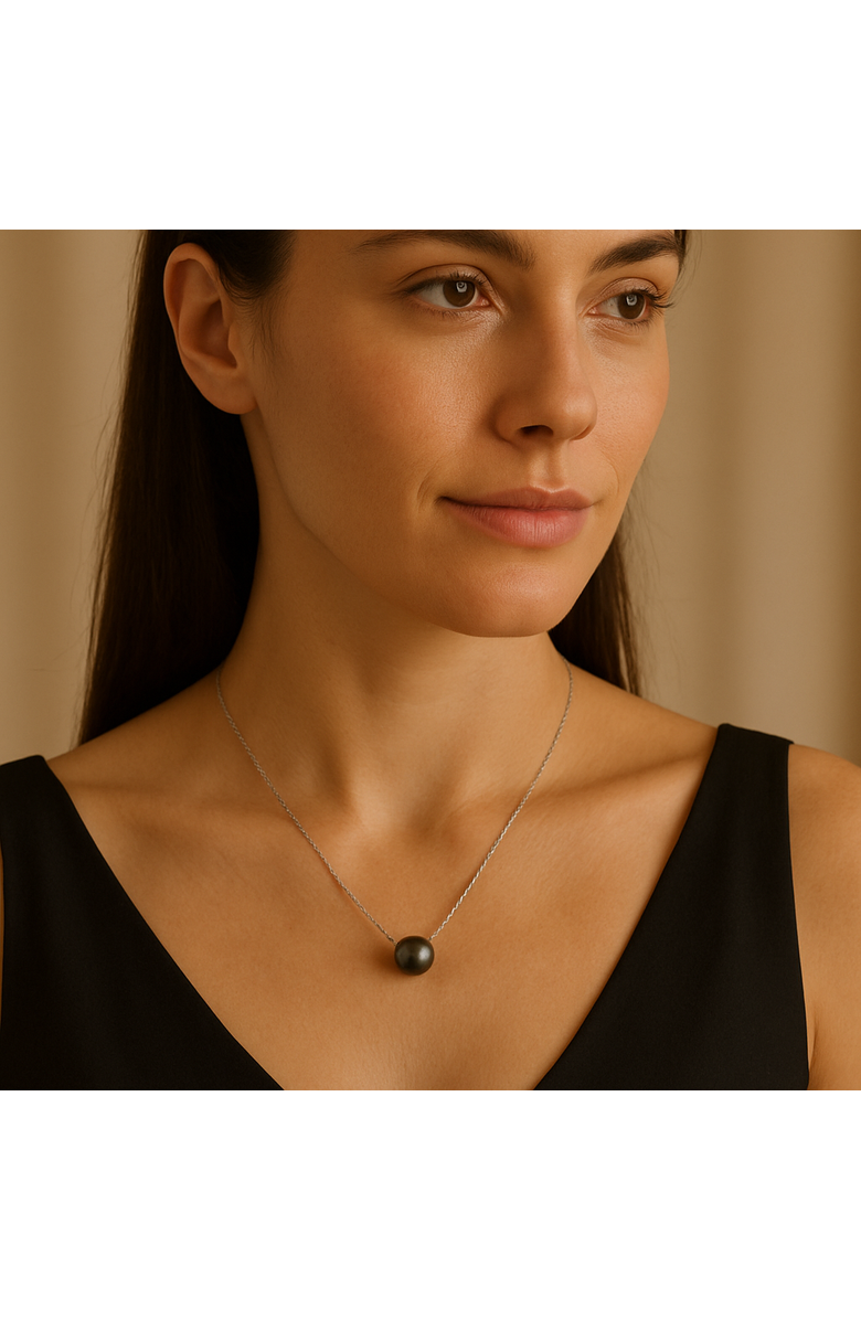 Donatello Gian Sterling Silver Pearl Necklace, Alternate, color, Black