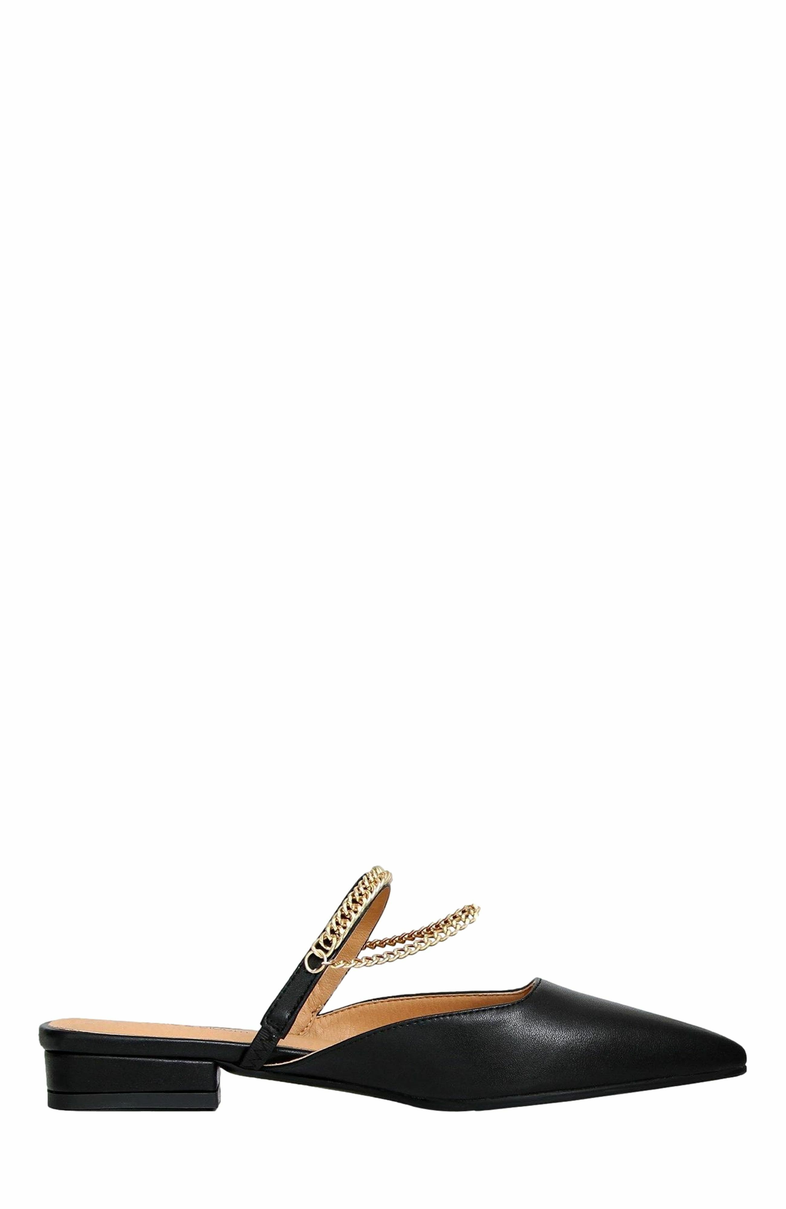 Belle & Bloom On The Go Leather Flat, Main, color, Black