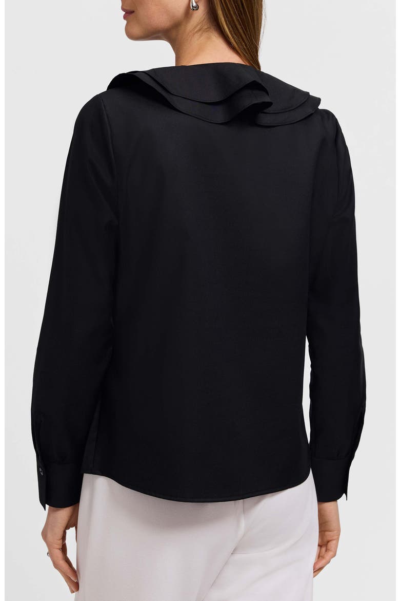 Shantel Ruffle Long Sleeve Top, Alternate, color, BLACK