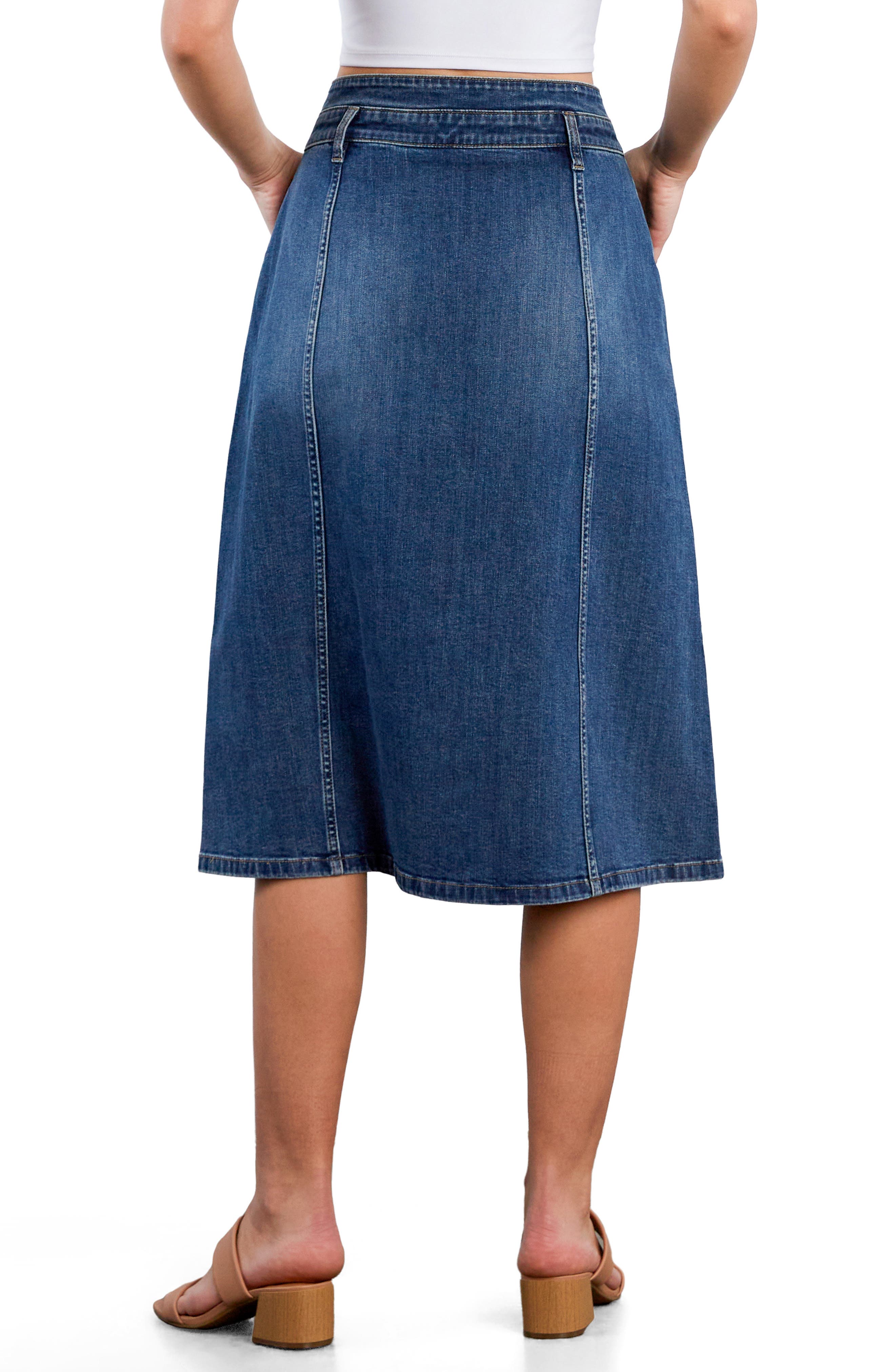 Wash Lab Denim Penelope Denim Midi Skirt (Women) | Nordstrom