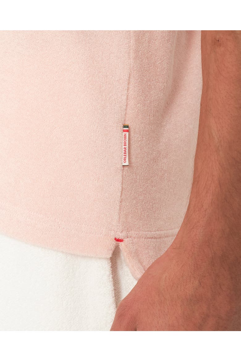 Terry Towelling Tailored Fit Towelling Polo Shirt, Alternate, color, Pink Sand
