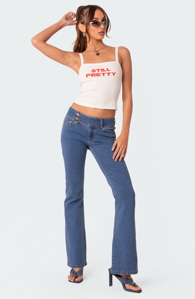 EDIKTED Doll Low Rise Flare Leg Jeans, Alternate, color,