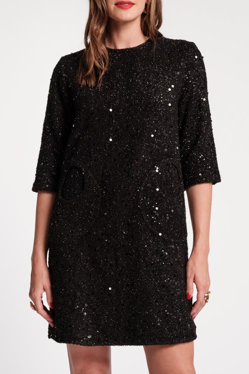 Frances Valentine Mod Dress Sequin In Black