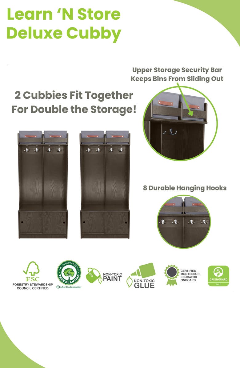 Little Partners Learn 'N Store Deluxe Cubby, Alternate, color, Premium Charcoal