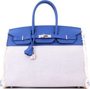 Pre-Owned Hermes Fray Fray Birkin Bag Toile and Swift 35