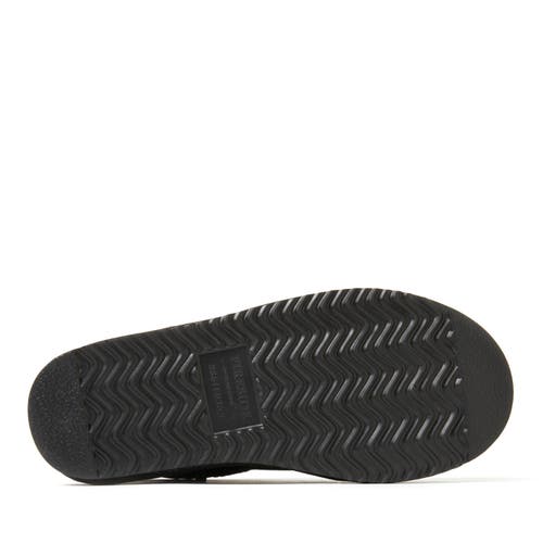 Dearfoams Fireside Riverland Genuine Shearling Micro Bootie In Black
