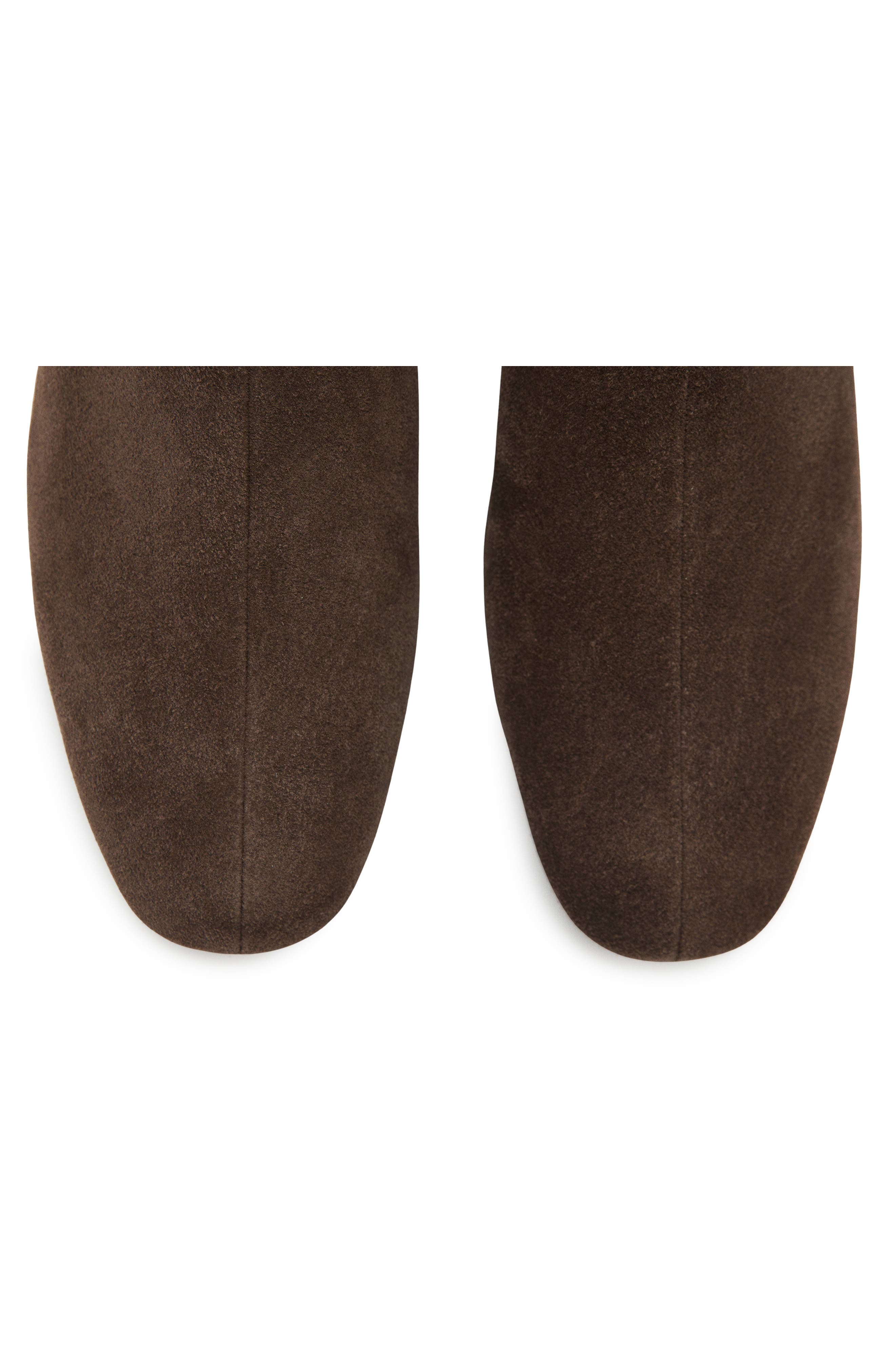 MANGO Round Toe Ankle Bootie, Alternate, color, Chocolate