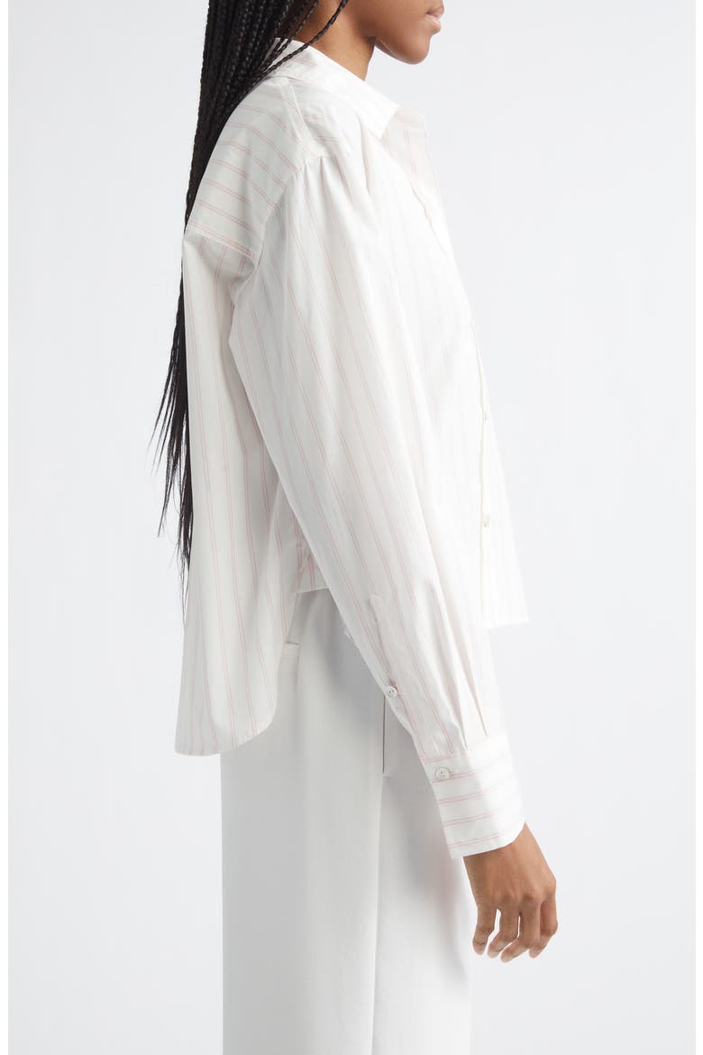Stripe Crop Poplin Shirt, Alternate, color, OFF WHITE/ CASA ROSA
