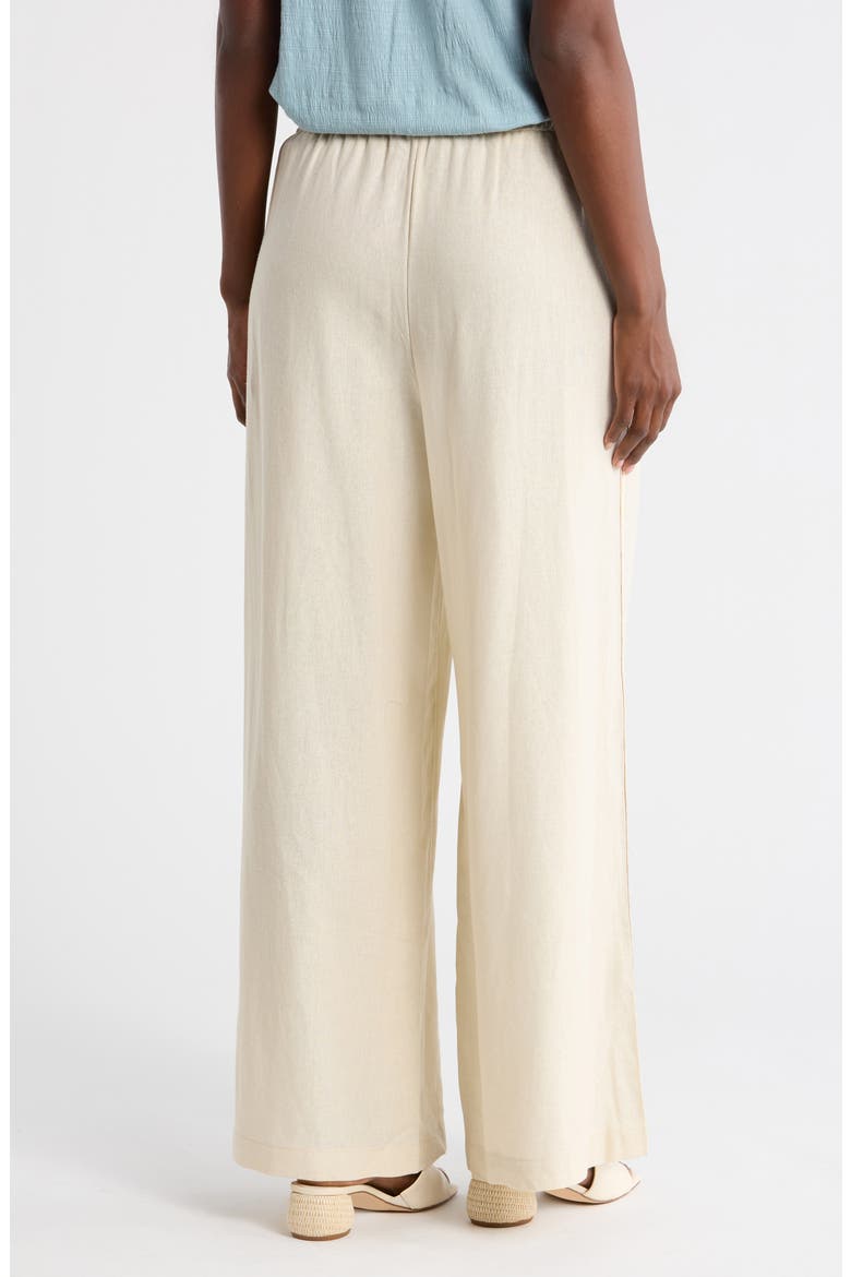Side Stripe Linen Blend Wide Leg Pants, Alternate, color, NATURAL