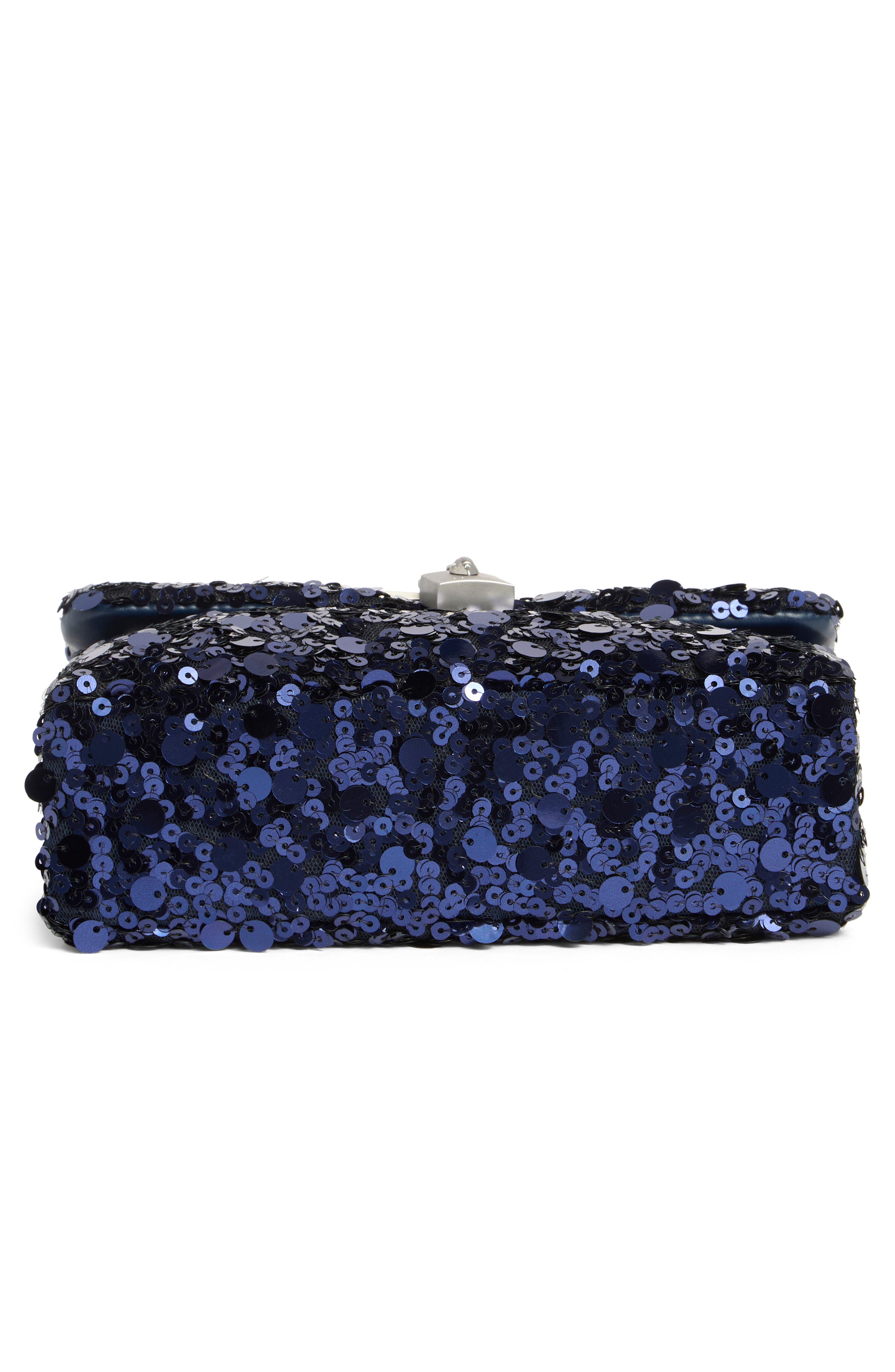 Kurt Geiger London Sequin Mini Braxton Crossbody Bag, Alternate, color, Navy