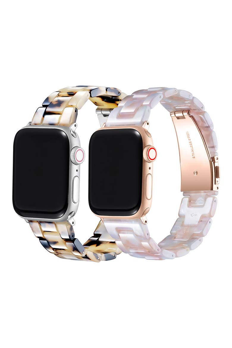 2-Pack Apple Watch® Watchbands, Alternate, color, BLUSH/ LIGHT NATURAL TORTOISE