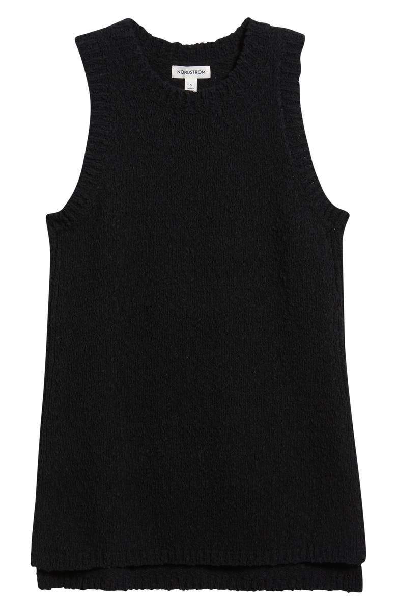 Nordstrom Textured Sweater Tank, Main, color, Black