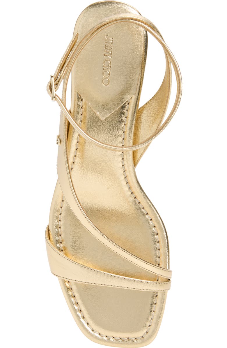 Jimmy Choo Faye Ankle Strap Sandal, Alternate, color, Gold