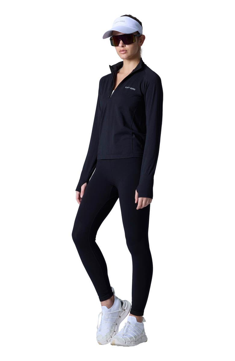 COZY ZERO Tech Merino Classic Fit Half Zip Long Sleeve Top, Main, color, Black