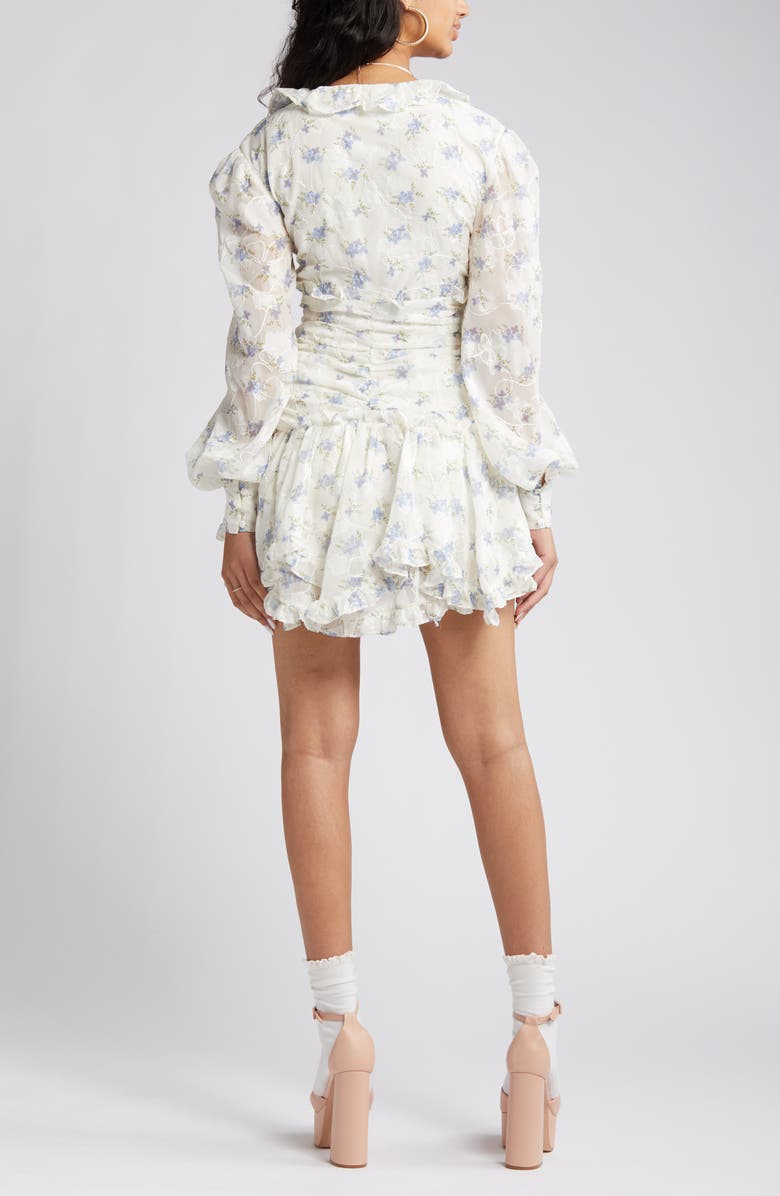 For Love & Lemons Jayleen Floral Embroidery Long Sleeve Minidress, Alternate, color,