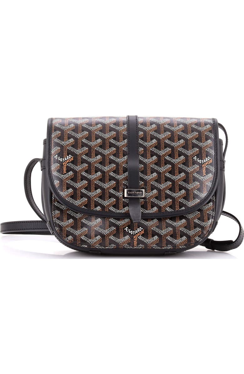 Pre-Owned Goyard Belvedere II Messenger Bag Coated Canvas PM, Main, color, Black