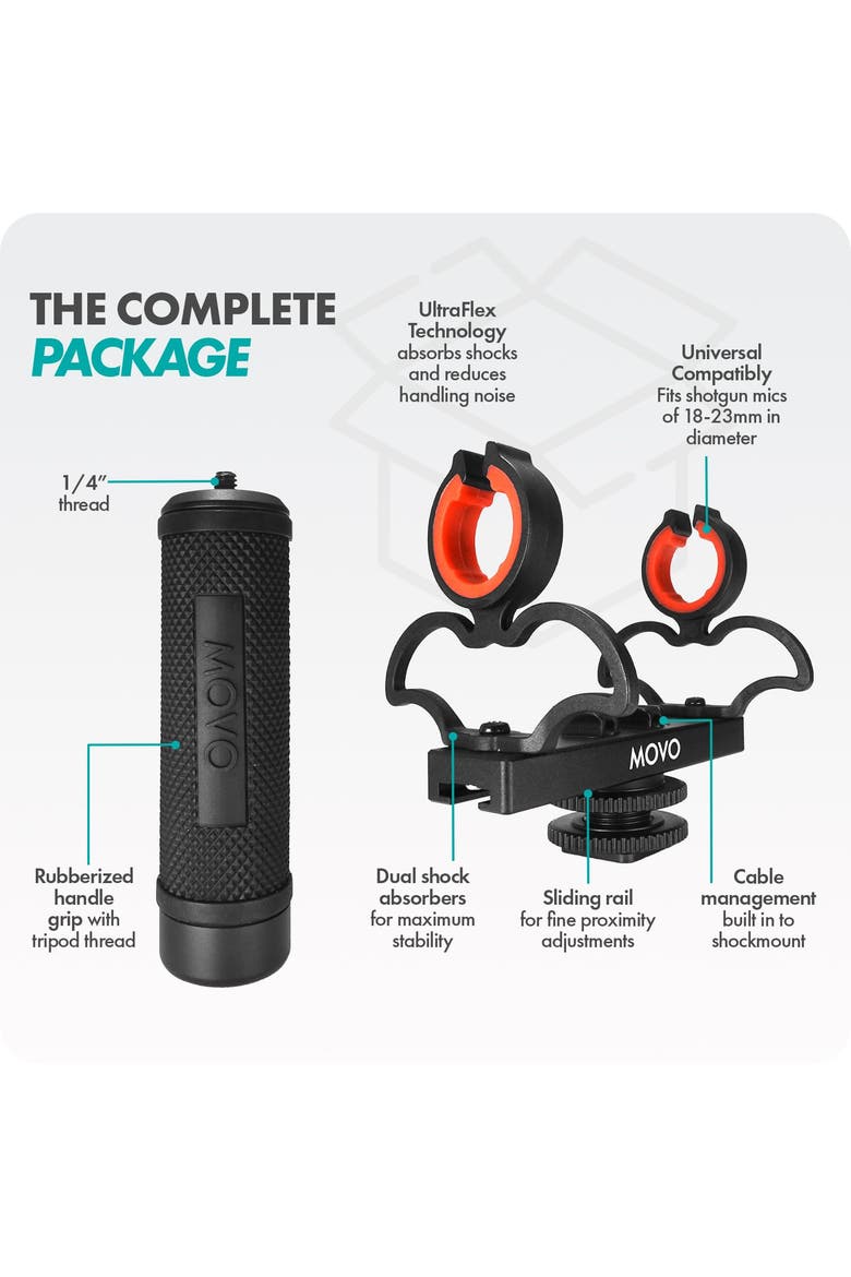SM6H Ultraflex Premium Shockmount for Shotgun Microphones with Grip Handle, Alternate, color, Black