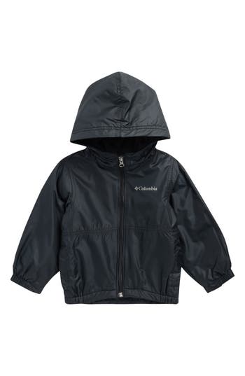 Columbia Center Ridge Water Resistant Fleece Lined Windbreaker Jacket In Black