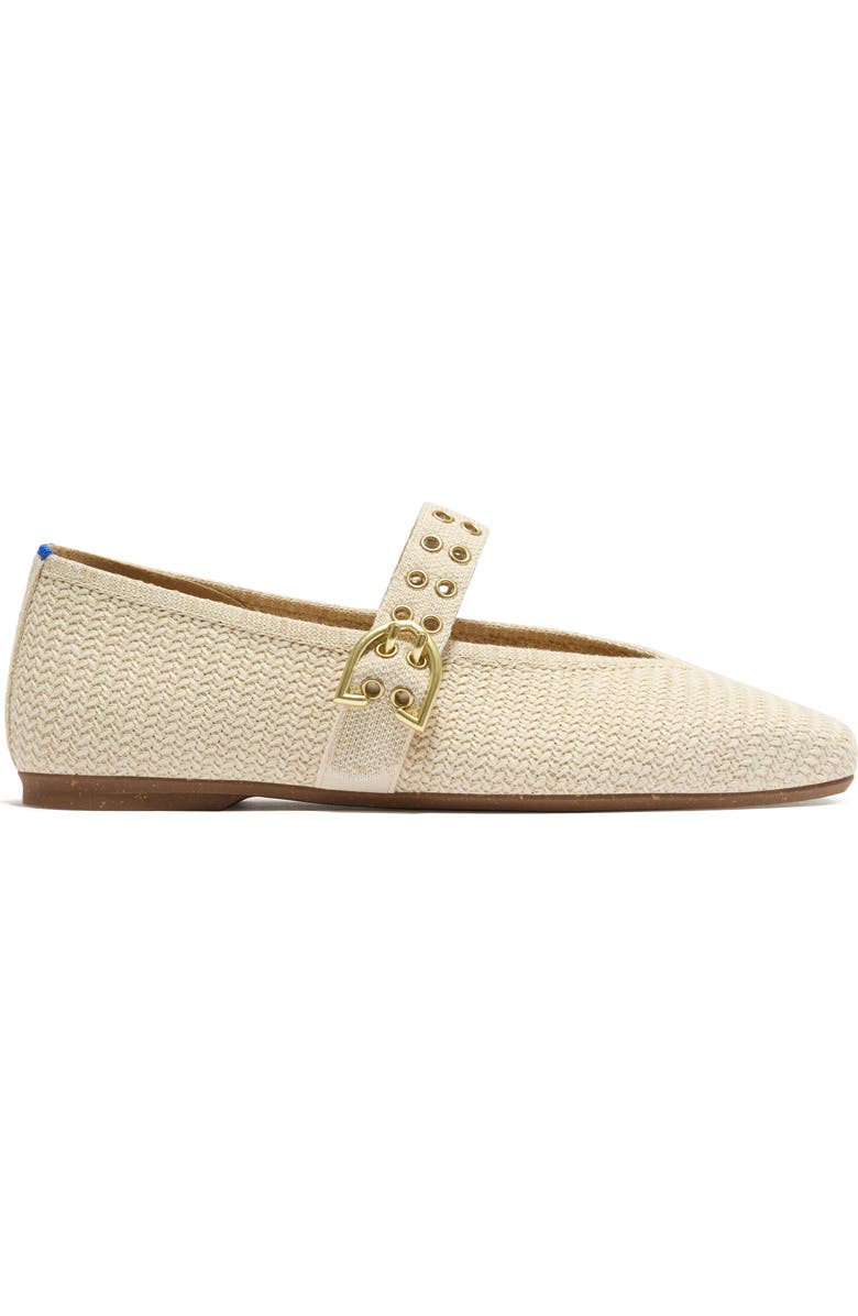 Rothy's The Max Buckle Mary Jane Flat, Main, color, Cream Woven
