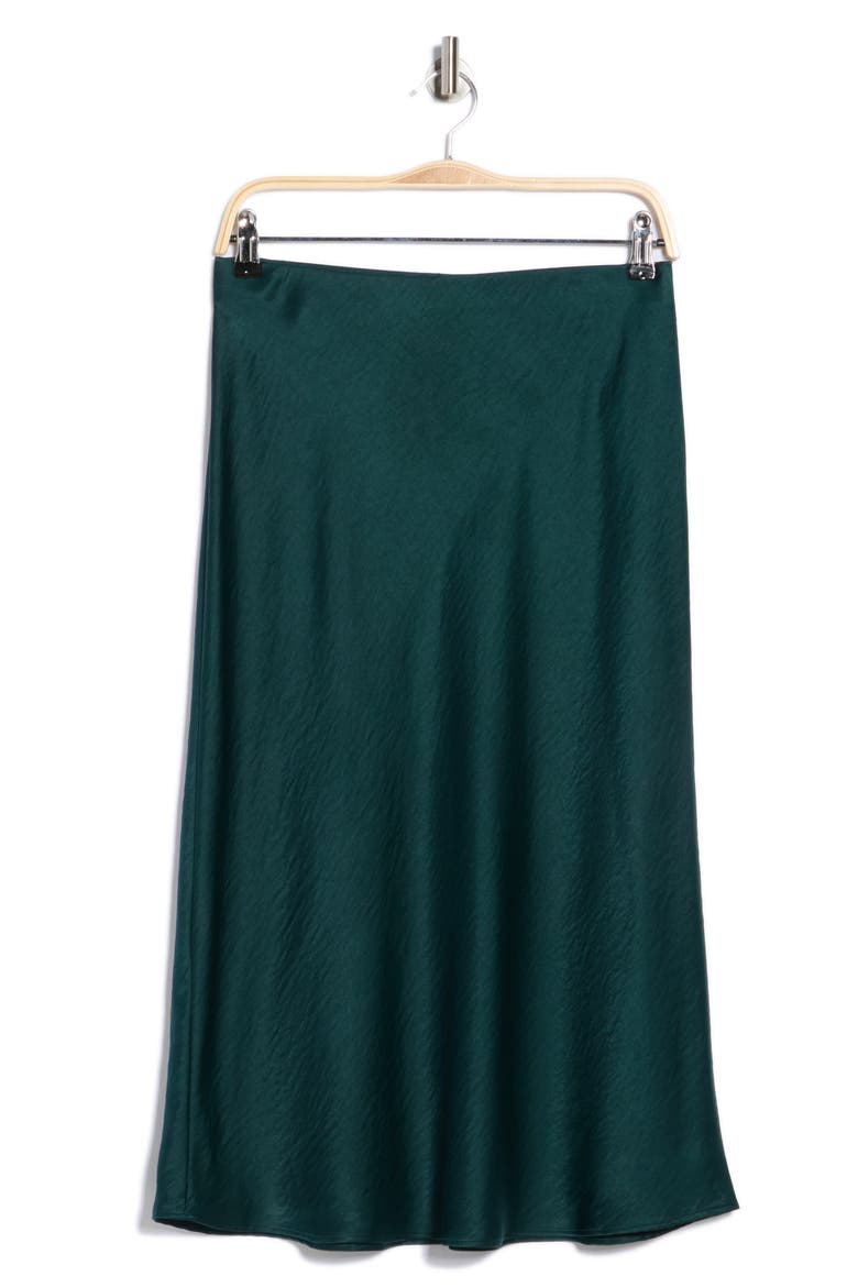 Textured Satin Midi Skirt, Alternate, color, GREEN PONDEROSA