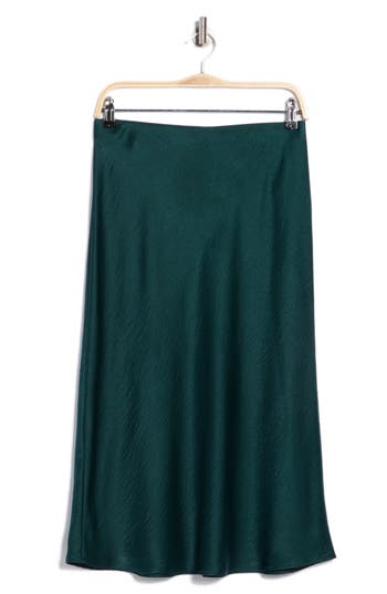 Nordstrom Rack Textured Satin Midi Skirt In Green