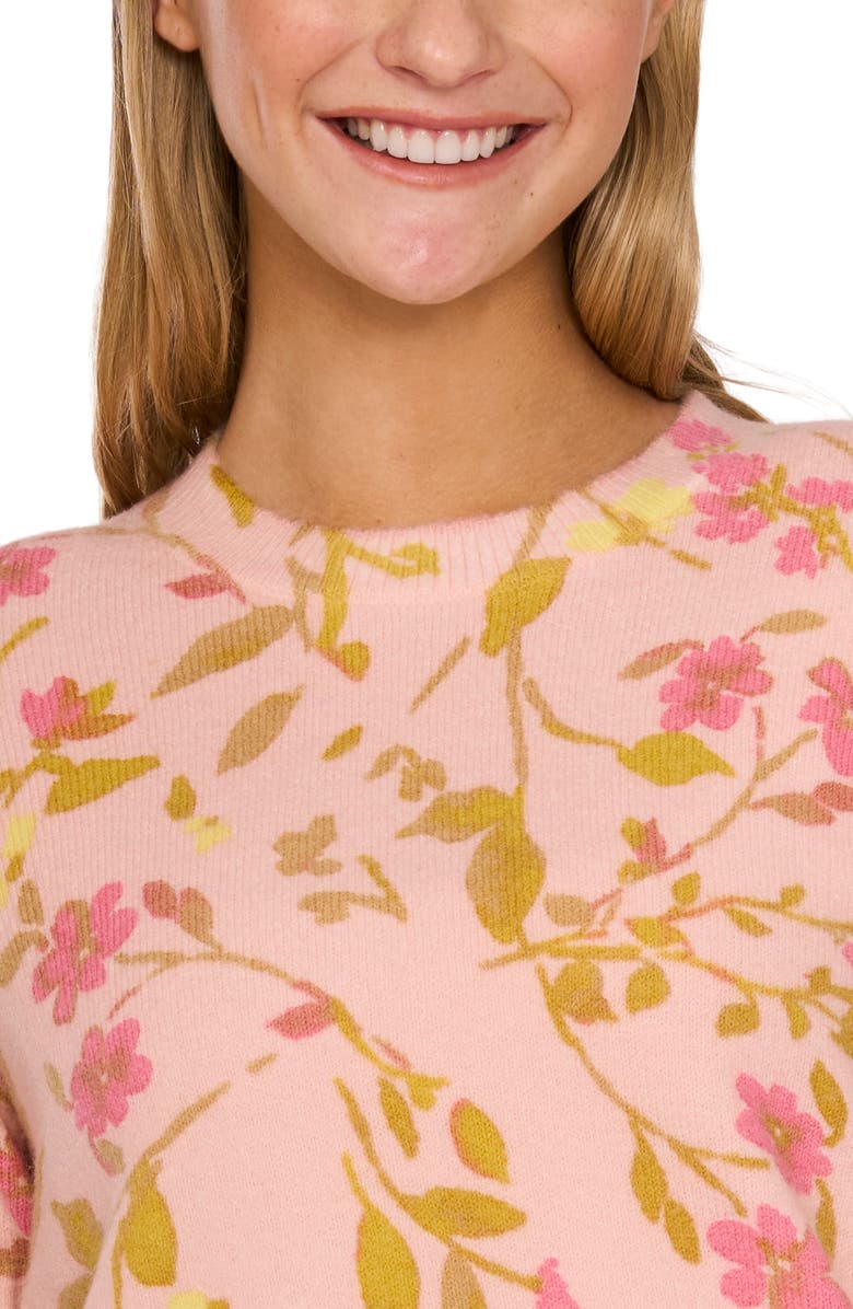 CeCe Floral Short Sleeve Sweater, Alternate, color, 