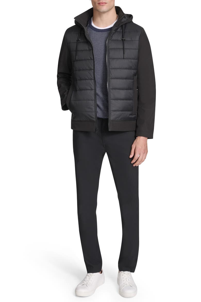 Quilted Zip-Up Jacket, Alternate, color, BLACK