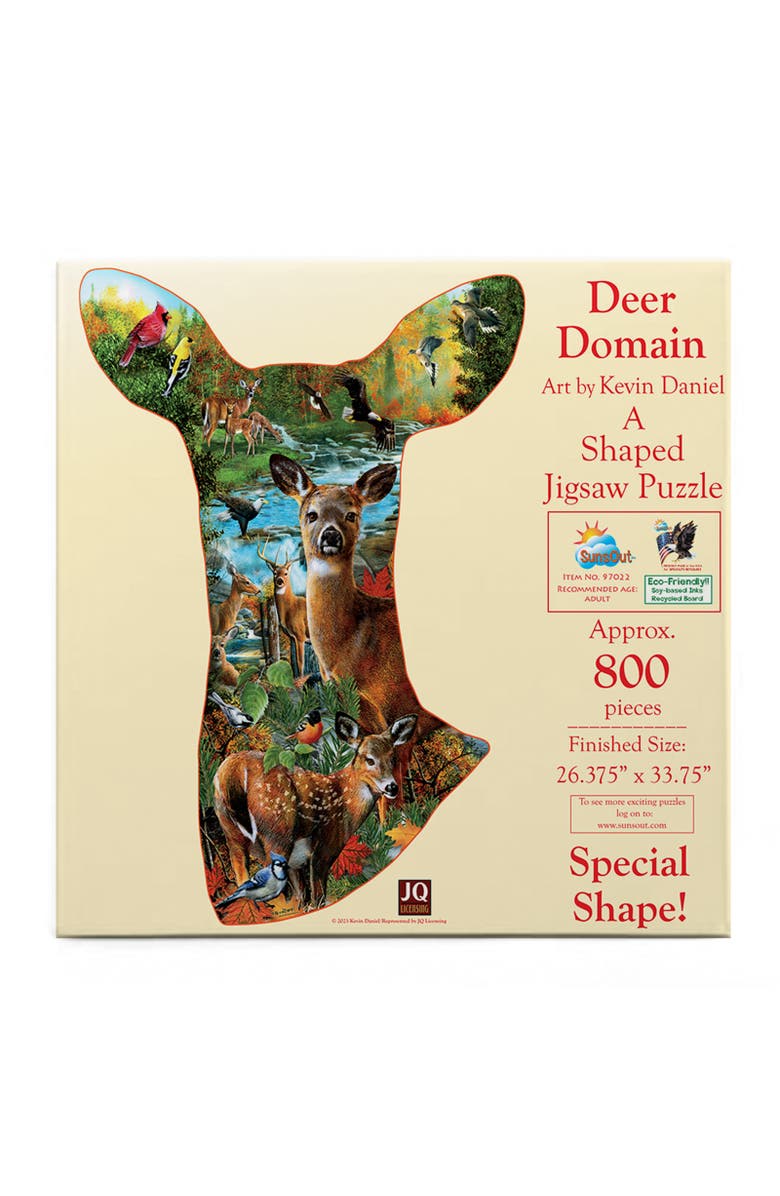 Sunsout Deer Domain 800 piece Jigsaw Puzzle for Adults Special Shape, Alternate, color, Multicolor