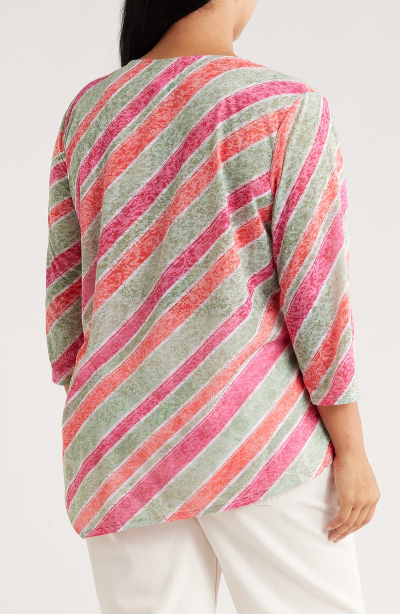 RUBY RD Sublimation Stripe Top, Alternate, color, Bay Leaf Multi