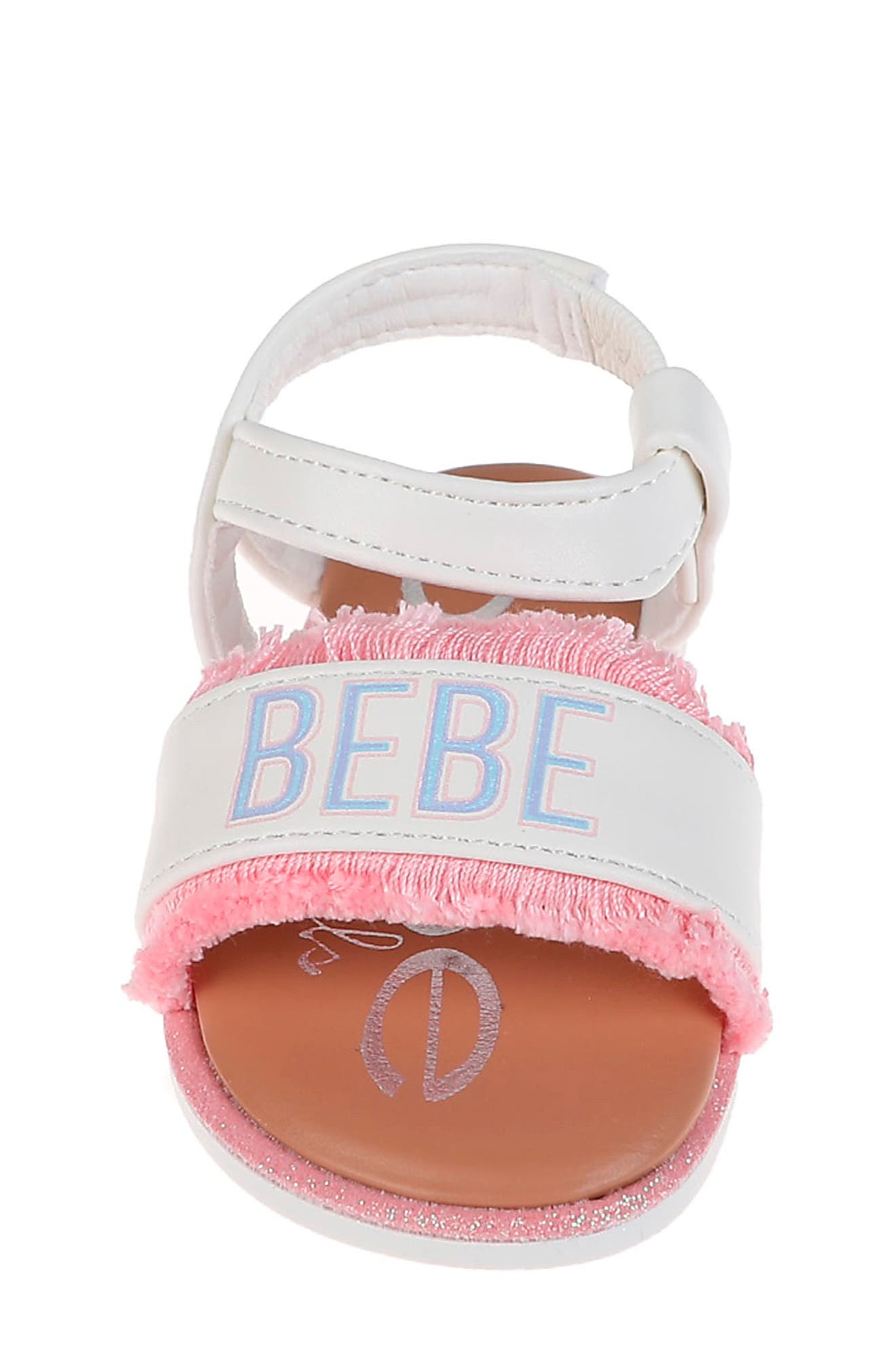 bebe Kids' Fringe Logo Sandal, Alternate, color, 