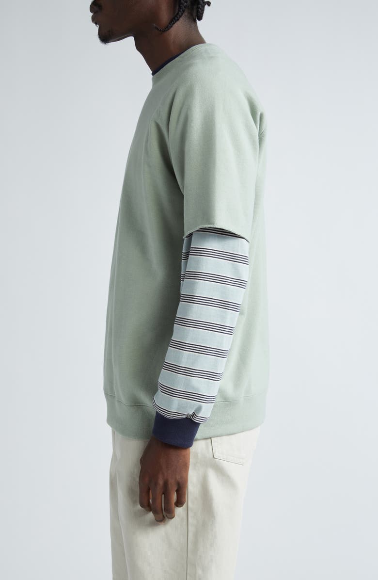 BEAMS Stripe Long Sleeve Cotton Pocket T-Shirt, Alternate, color, 