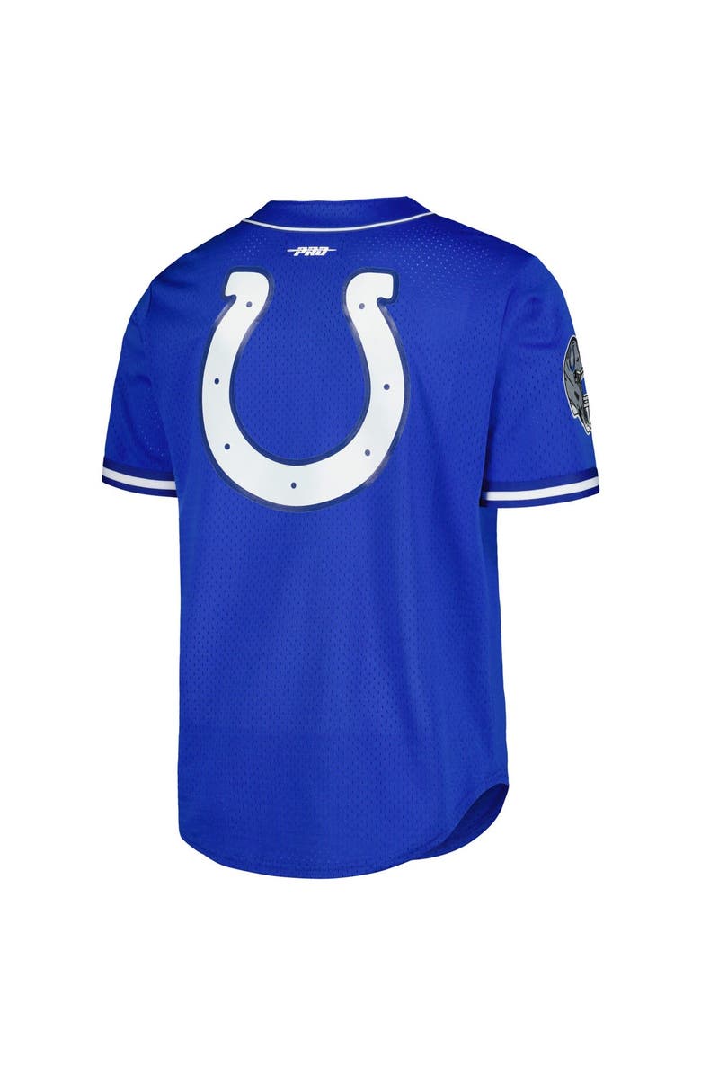 PRO STANDARD Men's Pro Standard Anthony Richardson Royal Indianapolis Colts Mesh Baseball Button-Up T-Shirt, Alternate, color, Royal