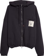 Jacquemus Le Hoodie Torneo Logo Patch Cotton Zip Hoodie