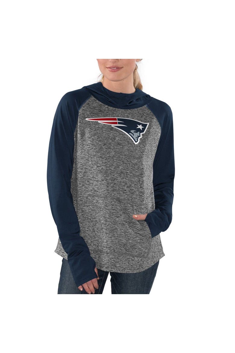 Women's G-III 4Her by Carl Banks Heathered Gray/Navy New England Patriots Championship Ring Pullover Hoodie, Alternate, color, Heather Gray