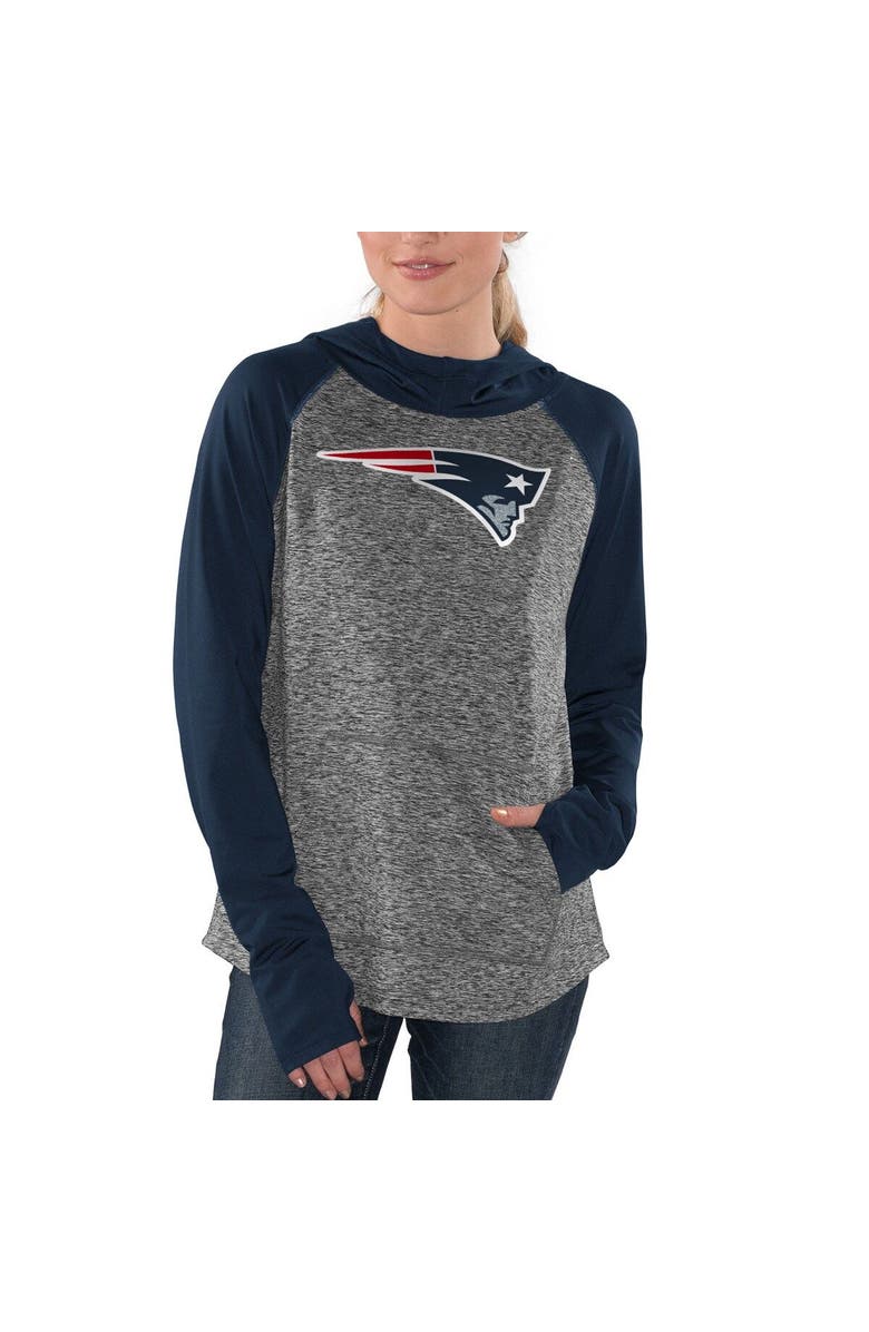 G-III 4HER BY CARL BANKS Women's G-III 4Her by Carl Banks Heathered Gray/Navy New England Patriots Championship Ring Pullover Hoodie, Alternate, color,