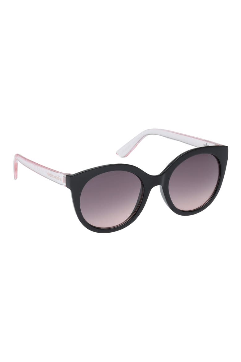 Kids' Gradient Geometric Sunglasses, Alternate, color, SHINY BLACK / GRADIENT SMOKE