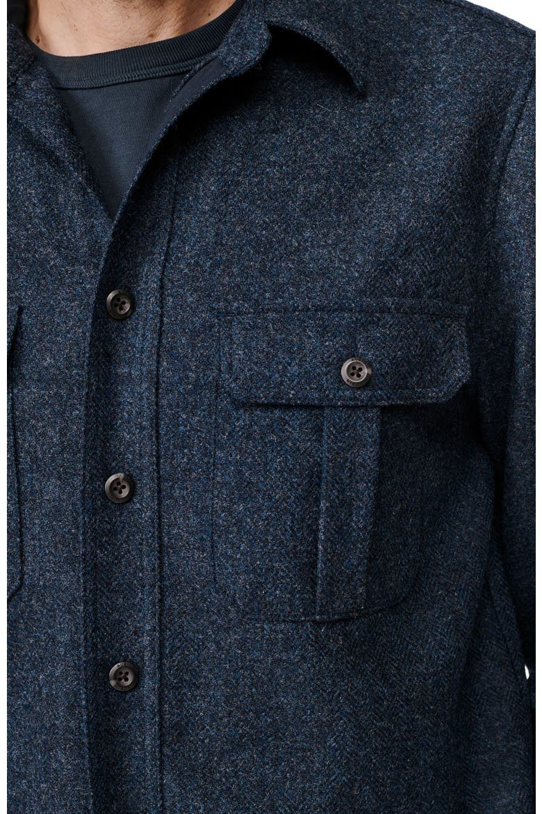 Ravendale Wool Shirt, Alternate, color, Navy Herringbone