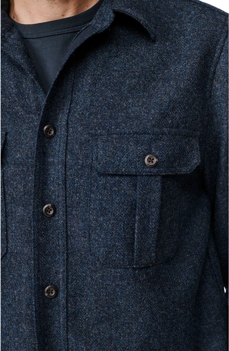 Aubin Ravendale Wool Shirt, Alternate, color, Navy Herringbone