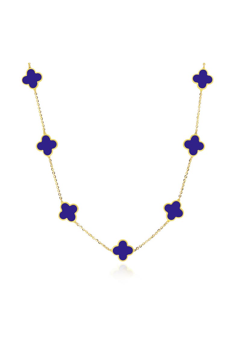 The Lovery Fine Jewelry Small Lapis Clover Necklace, Main, color, Lapis