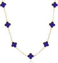 The Lovery Fine Jewelry Small Lapis Clover Necklace