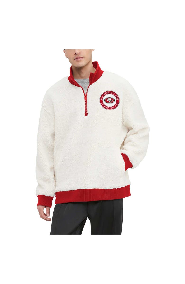 Tommy Hilfiger Men's Tommy Hilfiger Cream San Francisco 49ers Jordan Sherpa Quarter-Zip Sweatshirt, Main, color, Cream