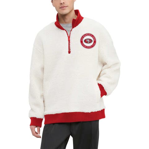 Men
s Tommy Hilfiger  Cream San Francisco 49ers Jordan Sherpa Quarter-Zip Sweatshirt