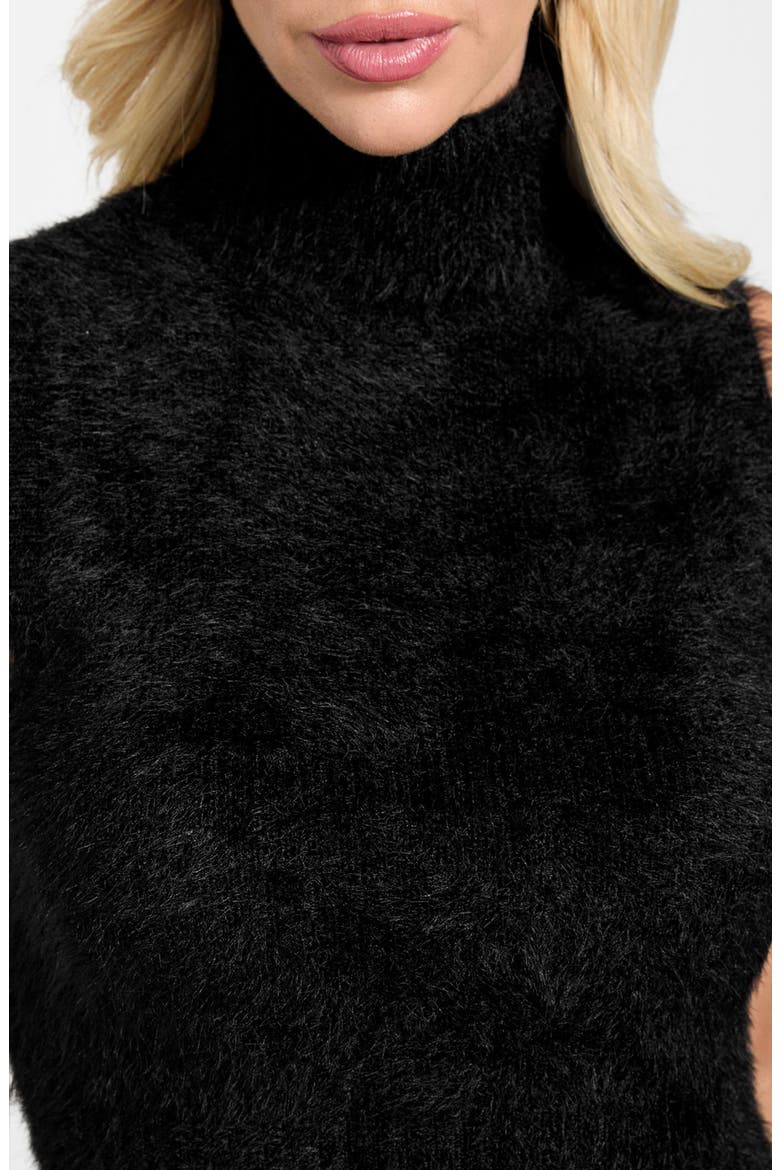 Mei Fuzzy Sleeveless Crop Turtleneck Sweater, Alternate, color, JBLACK-BLACK