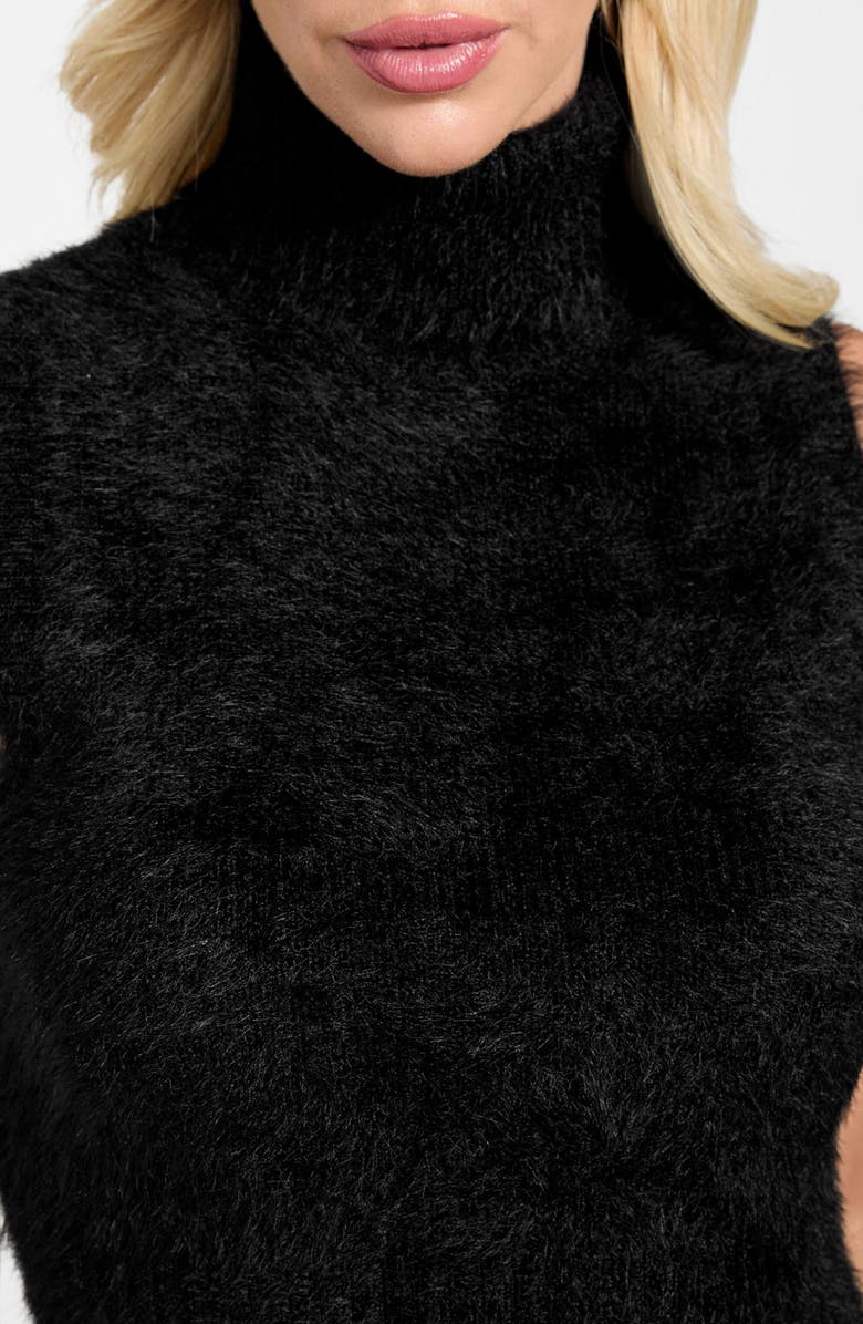 GUESS Mei Fuzzy Sleeveless Crop Turtleneck Sweater, Alternate, color, Jblack-Black
