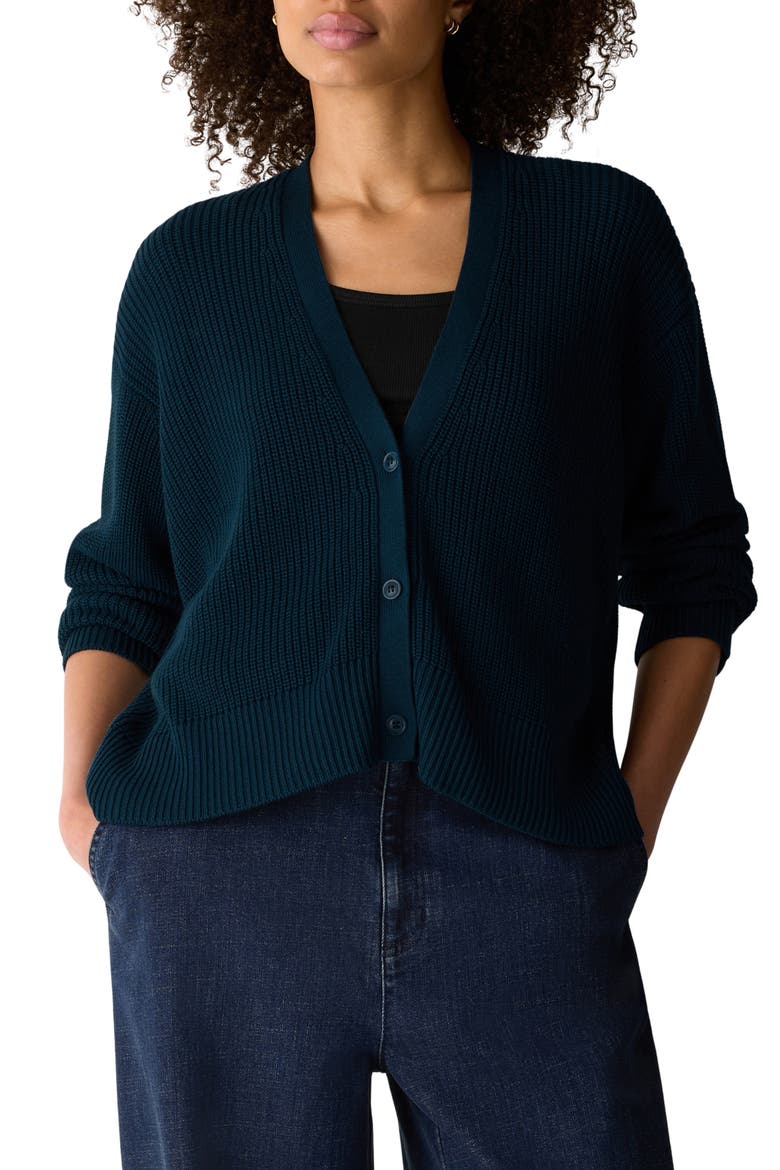 Organic Cotton & Tencel Lyocell Cardigan, Main, color, SLATE BLUE
