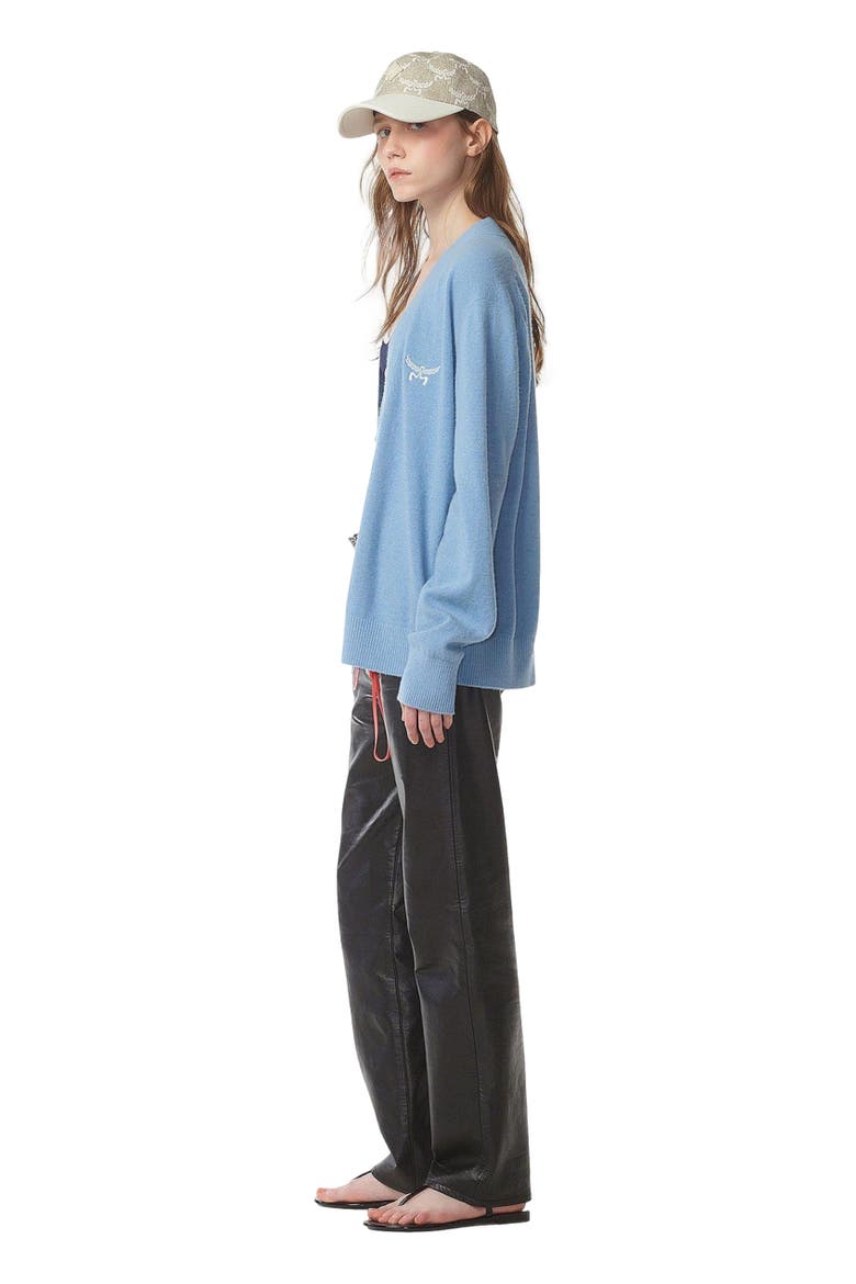 Laurel Cardigan in Wool and Recycled Cashmere, Alternate, color, blue