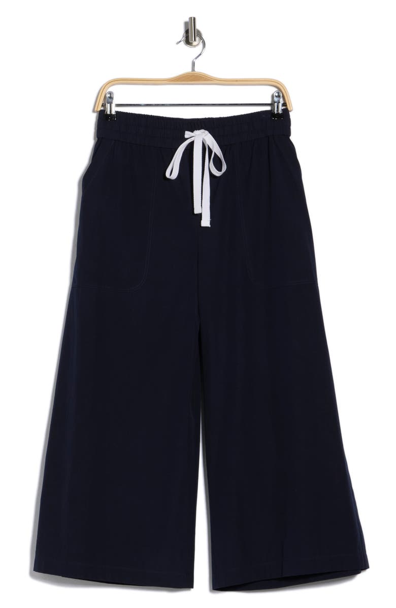 TWP Cotton Crop Wide Leg Pants, Main, color, Midnight